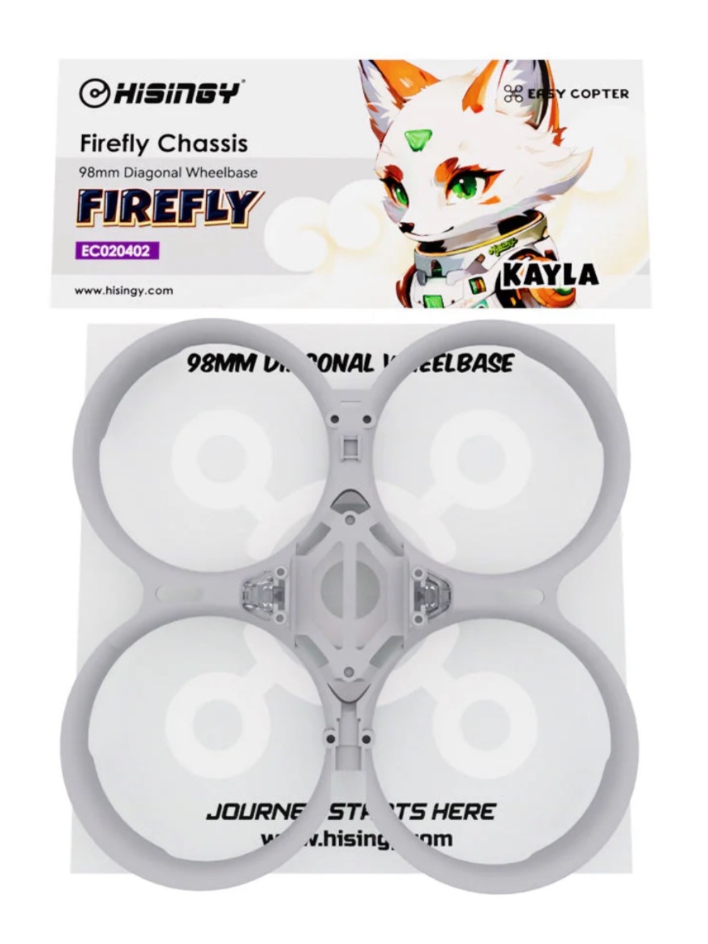 Firefly 98mm Diagonal Wheelbase Drone Chassis EC020402 White